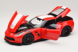 Chevrolet Corvette C7 Grand Sport Červená s Bielymi Pruhmi AUTOart 1:18 71274 Kompozit – obrázok 2 z 8