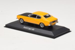 Ford Capri Mk1 RS Žltý s Čiernou Kapotou Maxichamps 1:43 940085800 Kov – obrázok 3 z 4