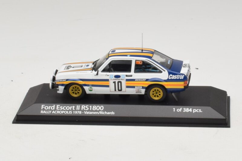 Ford Escort Mk2 RS1800 #10 A. Vatanen / D. Richards Rally Acropolis 1978 Minichamps 1:43 400808410 Kov