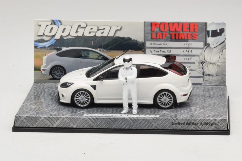 Ford Focus RS Mk2 Top Gear Biely S Figúrkou Minichamps 1:43 519438810 Kov