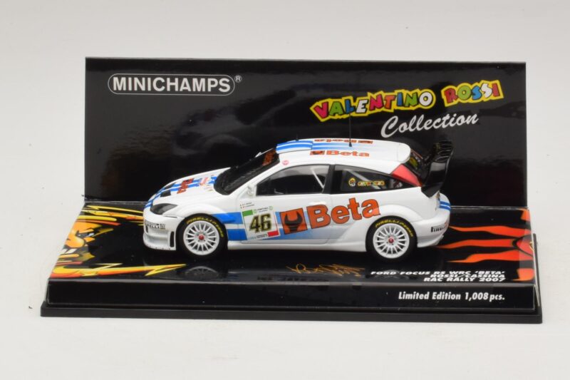 Ford Focus RS WRC #46 V. Rossi / C. Cassina RAC Rally 2007 Minichamps 1:43 400078446 Kov
