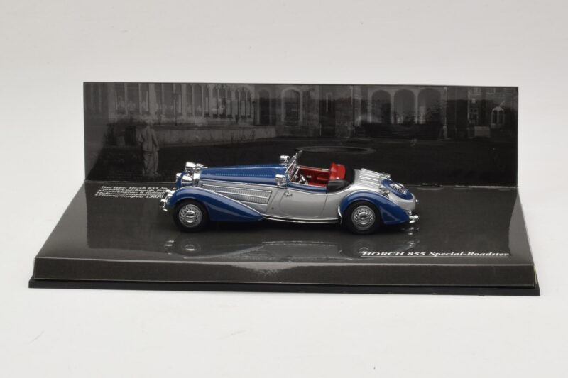 Horch 855 Special Roadster Strieborná Modrá Minichamps 1:43 436014202 Kov
