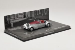 Horch 855 Spezial Roadster Strieborný Červený Minichamps 1:43 436014206 Kov – obrázok 2 z 5