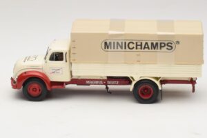 Magirus-Deutz S 7500 Jupiter Valníkové Vozidlo Biely Červený Minichamps 1:43 439141022 Kov – obrázok 3 z 6