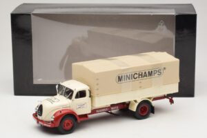 Magirus-Deutz S 7500 Jupiter Valníkové Vozidlo Biely Červený Minichamps 1:43 439141022 Kov – obrázok 6 z 6
