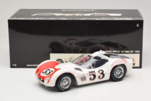 Maserati Tipo 61 #53 B. Krause Los Angeles Times Grand Prix Winner 1960 Minichamps 1:18 100601253 Kov – obrázok 8 z 8