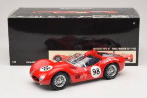 Maserati Tipo 61 #98 C. Shelby Times Mirror Grand Prix for Sportscars 1960 Minichamps 1:18 100601298 Kov – obrázok 8 z 8
