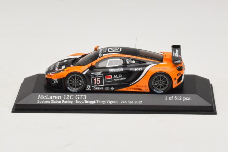 McLaren MP4-12C GT3 #15 Boutsen Racing Bovy / Broggi 24 Hours of Spa 2012 Minichamps 1:43 437121315 Kov