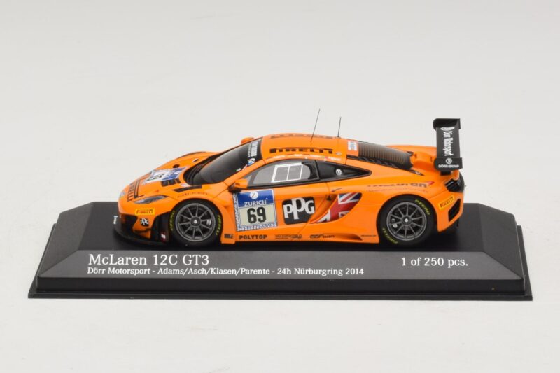 McLaren MP4-12C GT3 #69 Dorr Motorsport Adams / S. Asch 24 Hours of Nurburgring 2014 Minichamps 1:43 McLaren MP4-12C GT3 #69 Dorr Motorsport Adams / S. Asch 24 Hours of Nurburgring 2014 Minichamps 1:43 437141369 Kov