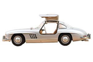 Mercedes 300 SL W198 Gullwing Strieborný Norev 1:18 183857 Kov – obrázok 4 z 5