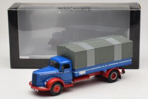 Mercedes L 315 Valník Modrá Červená Minichamps 1:43 439034420 Kov – obrázok 6 z 6