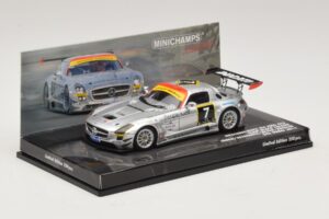 Mercedes SLS AMG GT3 #7 Black Falcon Jager / Seyffarth 24 Hours of Dubai 2011 Minichamps 1:43 437110307 Kov – obrázok 2 z 5