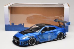 Nissan GT-R R35 Liberty Walk Work T2 Modrá Metalíza Solido 1:18 S1805801 Kov – obrázok 6 z 6