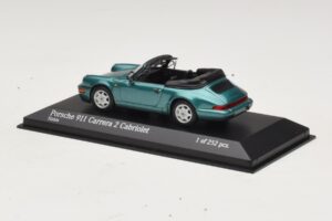 Porsche 911 964 Carrera 2 Cabriolet Turkysová Minichamps 1:43 430067332 Kov – obrázok 3 z 4