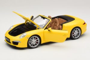 Porsche 911 991 Carrera S Kabriolet Žltý Minichamps 1:18 100061031 Kov – obrázok 2 z 8