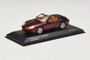 Porsche 911 996 Kabriolet Červená Metalíza Minichamps 1:43 400061092 Kov – obrázok 2 z 4