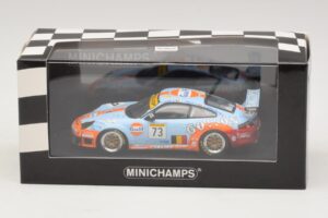 Porsche 911 996 GT3 RSR Gulf #73 Lefort / Lambert 1000km Spa 2005 Minichamps 1:43 400056473-P1 Kov – obrázok 4 z 4