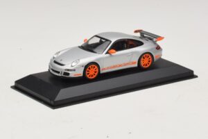 Porsche 911 997 GT3 RS Strieborný Oranžový Minichamps 1:43 403066013 Kov – obrázok 2 z 4