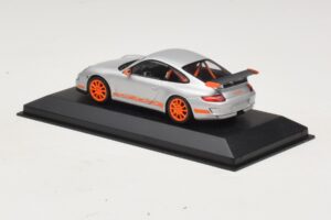Porsche 911 997 GT3 RS Strieborný Oranžový Minichamps 1:43 403066013 Kov – obrázok 3 z 4