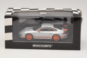 Porsche 911 997 GT3 RS Strieborný Oranžový Minichamps 1:43 403066013 Kov – obrázok 4 z 4