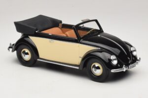 Volkswagen Beetle Kabriolet Čierna Krémová Minichamps 1:18 107054131 Živica – obrázok 4 z 6
