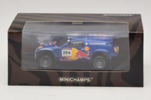 Volkswagen Race Touareg Red Bull #204 J. Kleinschmidt / F. Pons Dakar Rally 2005 Minichamps 1:43 436045304 Kov – obrázok 5 z 5