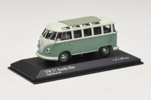 Volkswagen T1 Samba Bus Turkysovo Modrá Biela Minichamps 1:43 430052306 Kov – obrázok 2 z 4
