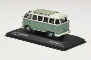Volkswagen T1 Samba Bus Turkysovo Modrá Biela Minichamps 1:43 430052306 Kov – obrázok 3 z 4