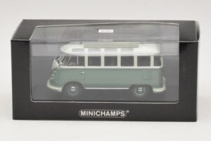 Volkswagen T1 Samba Bus Turkysovo Modrá Biela Minichamps 1:43 430052306 Kov – obrázok 4 z 4