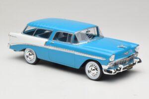 Chevrolet Bel Air Nomad Tyrkysová & Biely KK-Scale 1:18 KKDC181292 Kov – obrázok 4 z 6