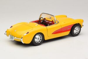 Chevrolet Corvette C1 Kabriolet Žltý Červený Bburago 1:18 3034-M2 Kov – obrázok 3 z 8