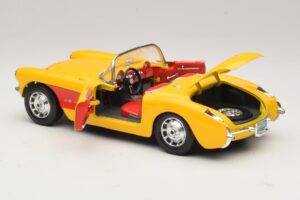 Chevrolet Corvette C1 Kabriolet Žltý Červený Bburago 1:18 3034-M2 Kov – obrázok 5 z 8