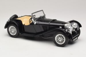 Jaguar SS100 Roadster Čierny Bburago 1:18 3006-M3 Kov – obrázok 4 z 6