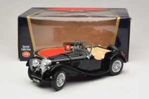 Jaguar SS100 Roadster Čierny Bburago 1:18 3006-M3 Kov – obrázok 6 z 6