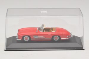 Mercedes 300 SL W198 Červený S Hnedým Interiérom Minichamps 1:43 MB009 Diecast – obrázok 4 z 5