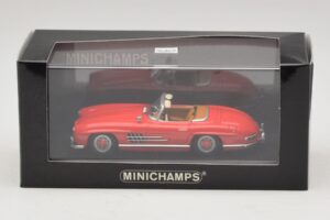 Mercedes 300 SL W198 Červený S Hnedým Interiérom Minichamps 1:43 MB009 Diecast – obrázok 5 z 5