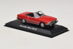 Mercedes 350 SL R107 Červený Maxichamps 1:43 940033432 Diecast – obrázok 3 z 5