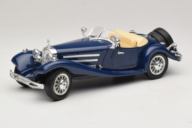 Mercedes 500K Roadster Modrý Bburago 1:20 3070 Kov