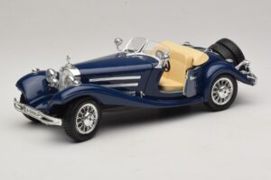 Mercedes 500K Roadster Modrý Bburago 1:20 3070 Kov – obrázok 2 z 8