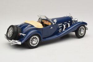 Mercedes 500K Roadster Modrý Bburago 1:20 3070 Kov – obrázok 3 z 8