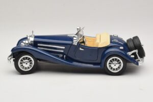 Mercedes 500K Roadster Modrý Bburago 1:20 3070 Kov – obrázok 4 z 8