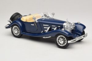 Mercedes 500K Roadster Modrý Bburago 1:20 3070 Kov – obrázok 6 z 8