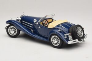 Mercedes 500K Roadster Modrý Bburago 1:20 3070 Kov – obrázok 7 z 8