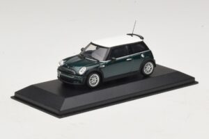 Mini Cooper One R50 Aero Green S Bielou Strechou Minichamps 1:43 MINI011 Kov – obrázok 2 z 5