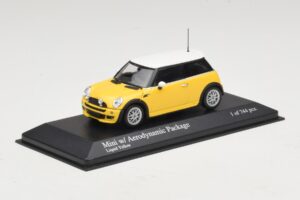 Mini Cooper One R50 s Aero Balíkom Žltý Minichamps 1:43 431138274 Diecast – obrázok 2 z 4