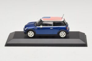 Mini Cooper S R53 Modrý S Americkou Vlajkou Minichamps 1:43 MINI014 Kov
