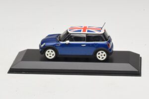 Mini Cooper S R53 Modrý S Britskou Vlajkou Minichamps 1:43 MINI026 Diecast