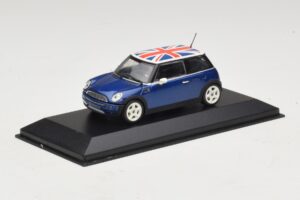 Mini Cooper S R53 Modrý S Britskou Vlajkou Minichamps 1:43 MINI026 Diecast – obrázok 2 z 4