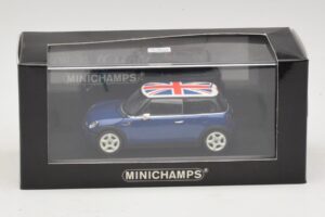Mini Cooper S R53 Modrý S Britskou Vlajkou Minichamps 1:43 MINI026 Diecast – obrázok 4 z 4