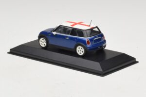 Mini Cooper S R53 Modrý S Anglickou Vlajkou Minichamps 1:43 MINI012 Diecast – obrázok 3 z 5